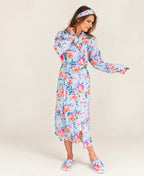 Soft Hospital Robe – Cherry Blossom Blue
