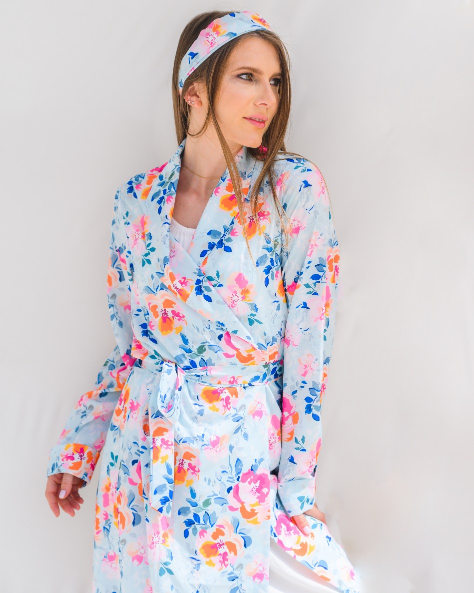 Soft Hospital Robe – Orange Flower