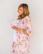 Floral Nursing Pyjama Set – Pink – 3 Pieces