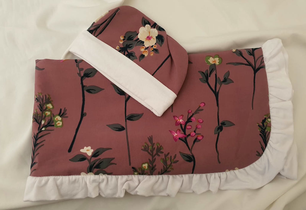 Soft Hospital Robe – Pink Leaves