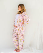 Floral Nursing Pyjama Set – Pink – 3 Pieces