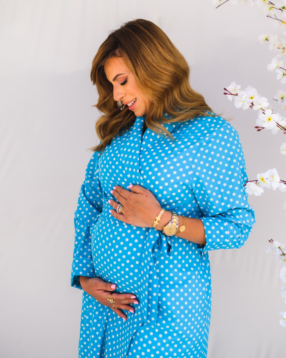 Soft Hospital Robe – Polka Dot Blue