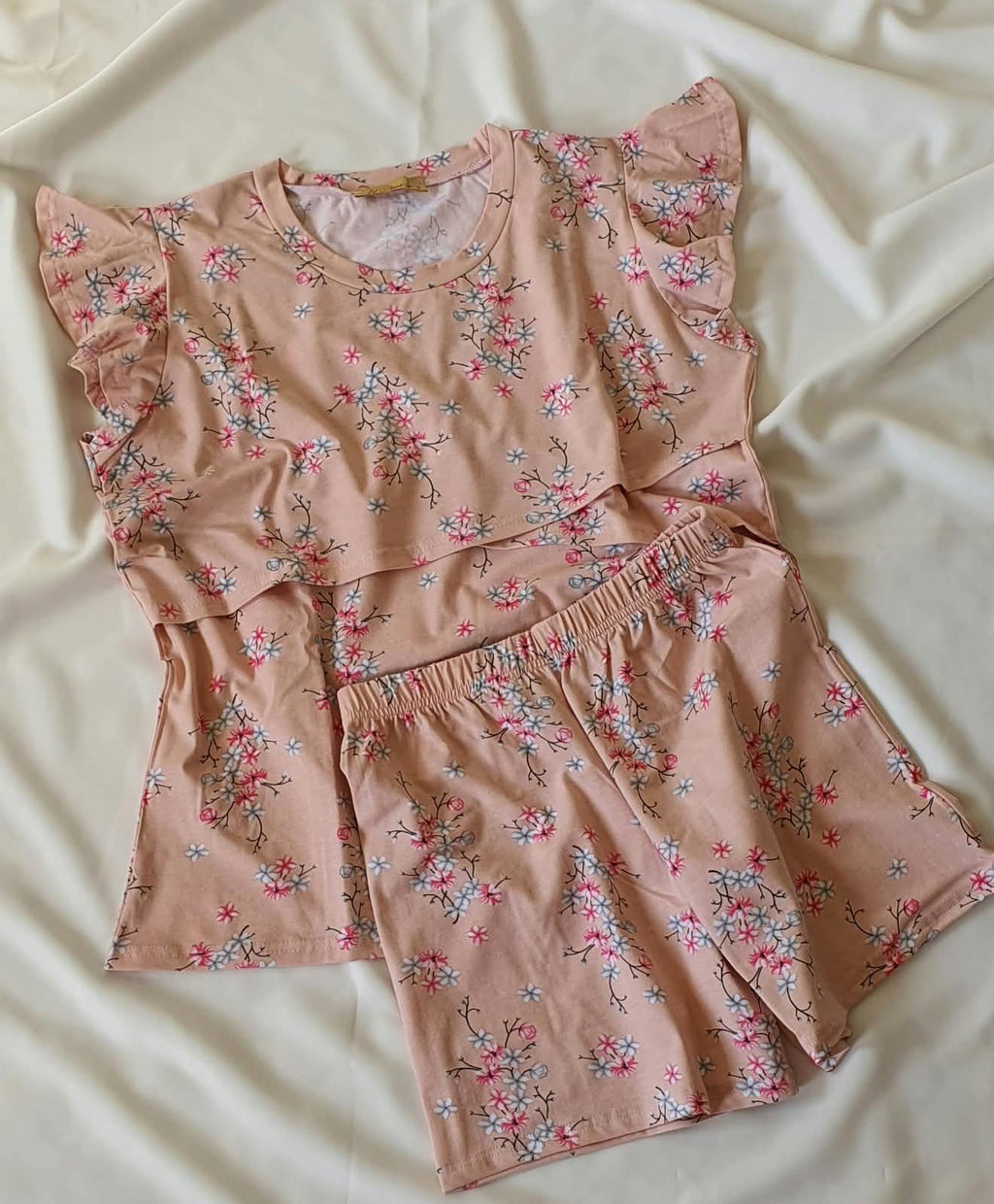 Short Nursing Pyjama – Light Pink