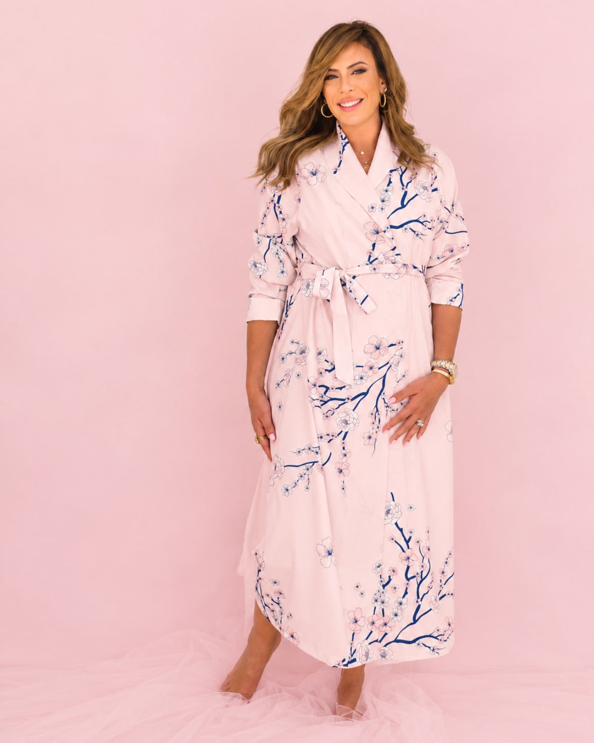 Soft Hospital Robe – Cherry Blossom Pink