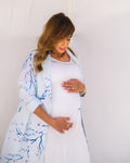 Soft Hospital Robe – Cherry Blossom Blue