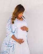 Soft Hospital Robe – Cherry Blossom Blue