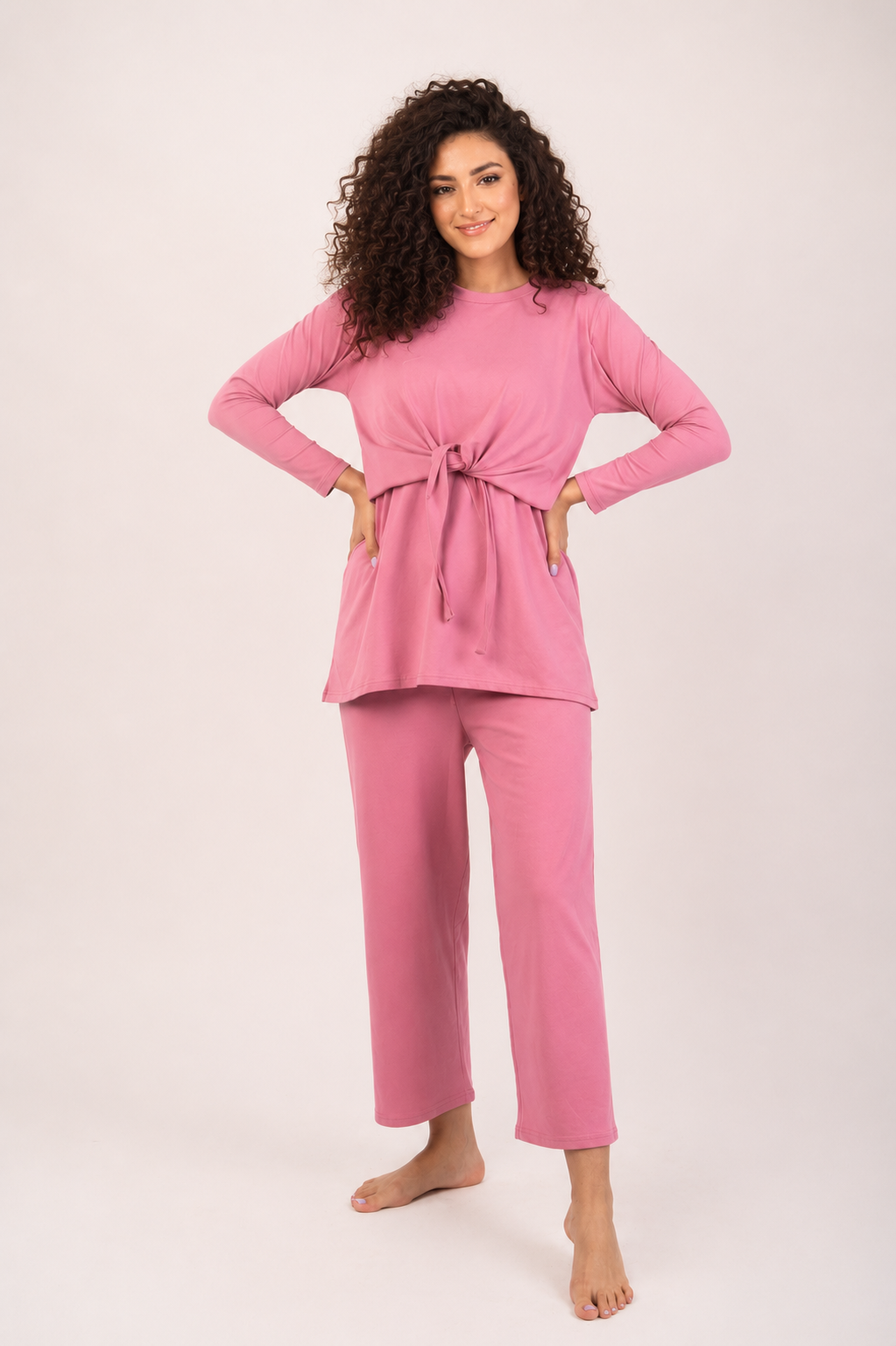 Pyjama Front Tie 4 - Pink