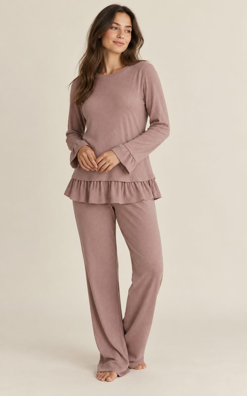 Winter pyjama Ruffle 12 - Beige