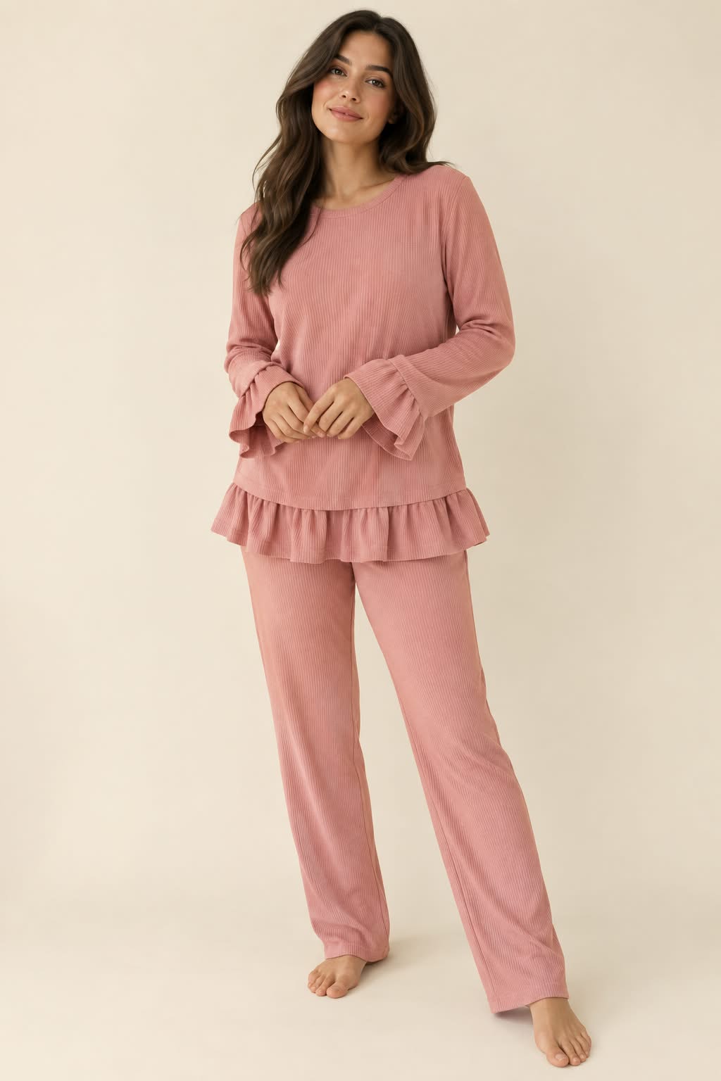Winter pyjama Ruffle 12 - Beige
