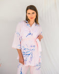 Cherry Blossom Nursing Pyjama Set – Pink – 3 Pieces