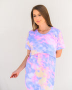 Nursing Cross Layer Gown – Tie Dye