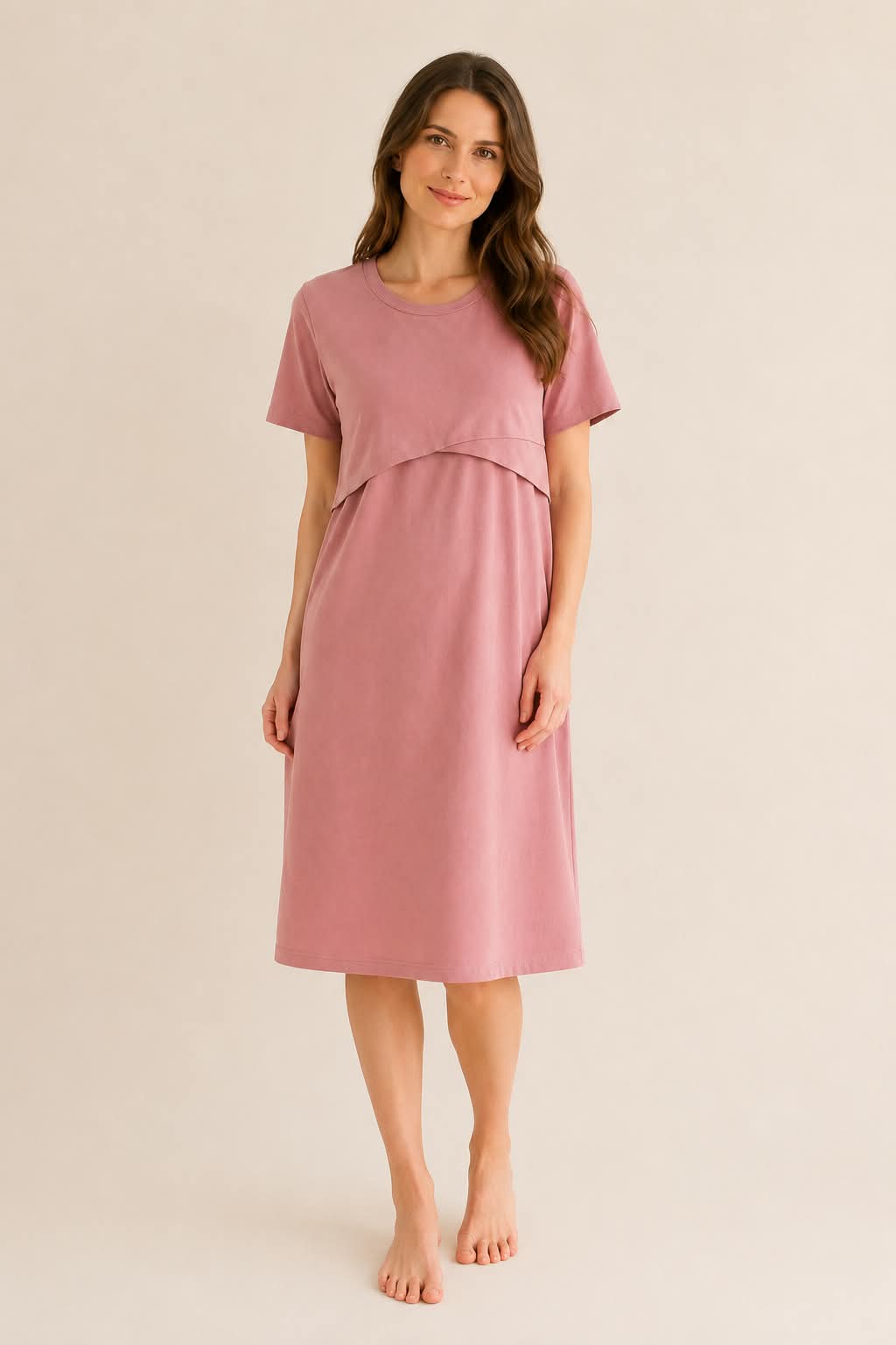 Short gown Cross Layer 2D - Pink
