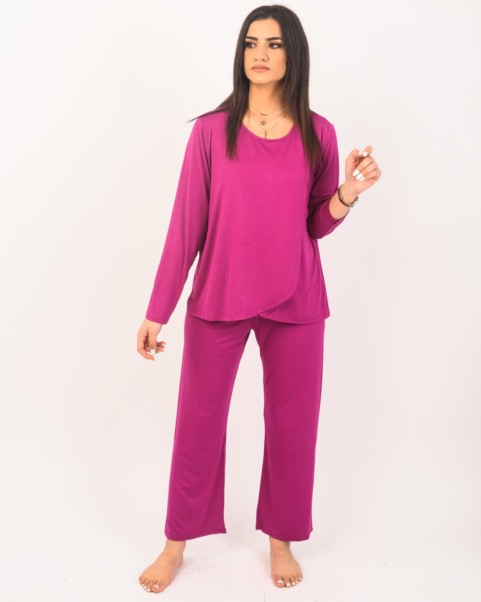 Pyjama Wrap Front 3 - Purple