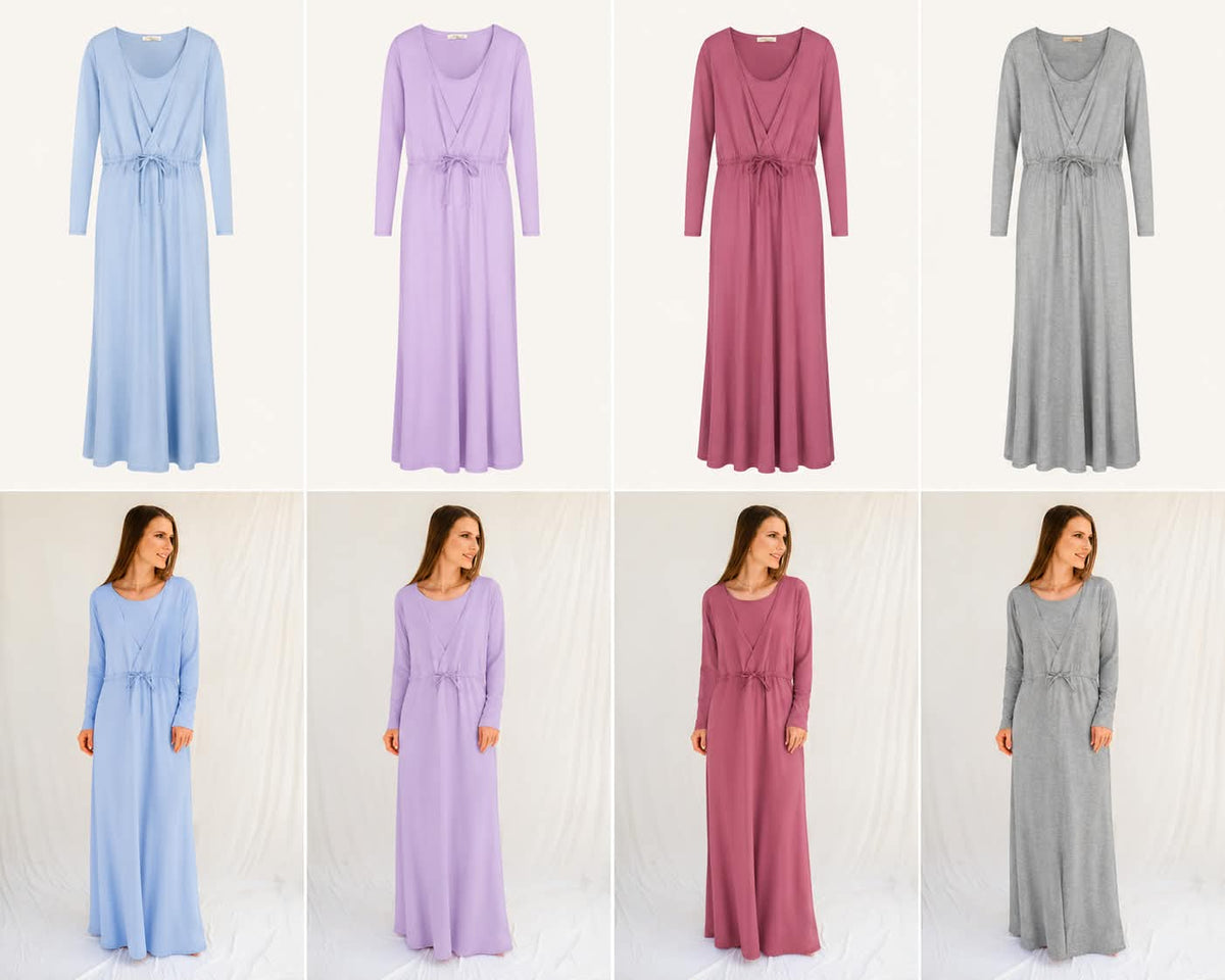 Long gown Open Front 5 - Blue