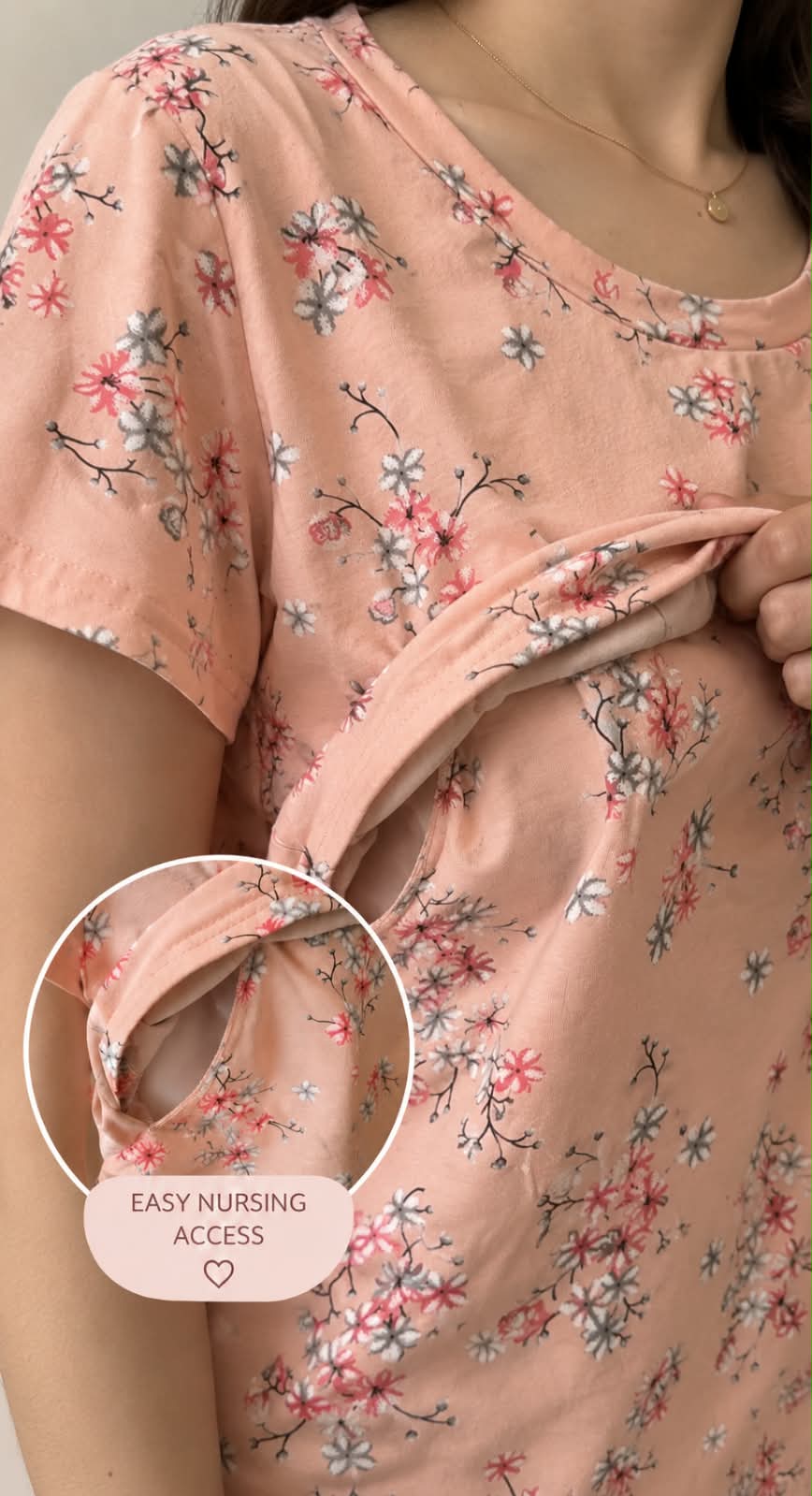 Short Nursing Pyjama – Light Pink