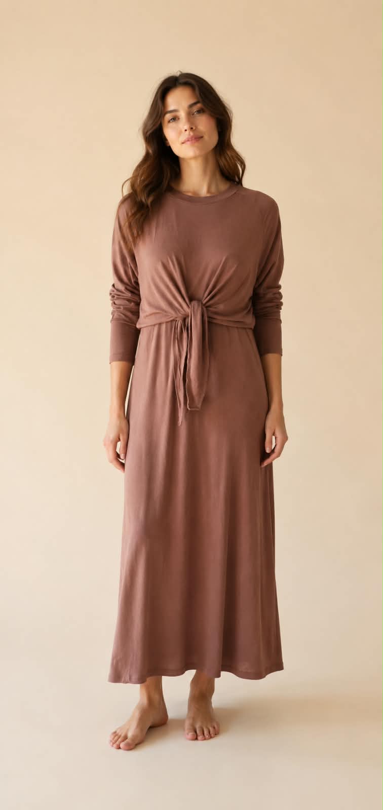 Long gown Front Knot 11 - Grey