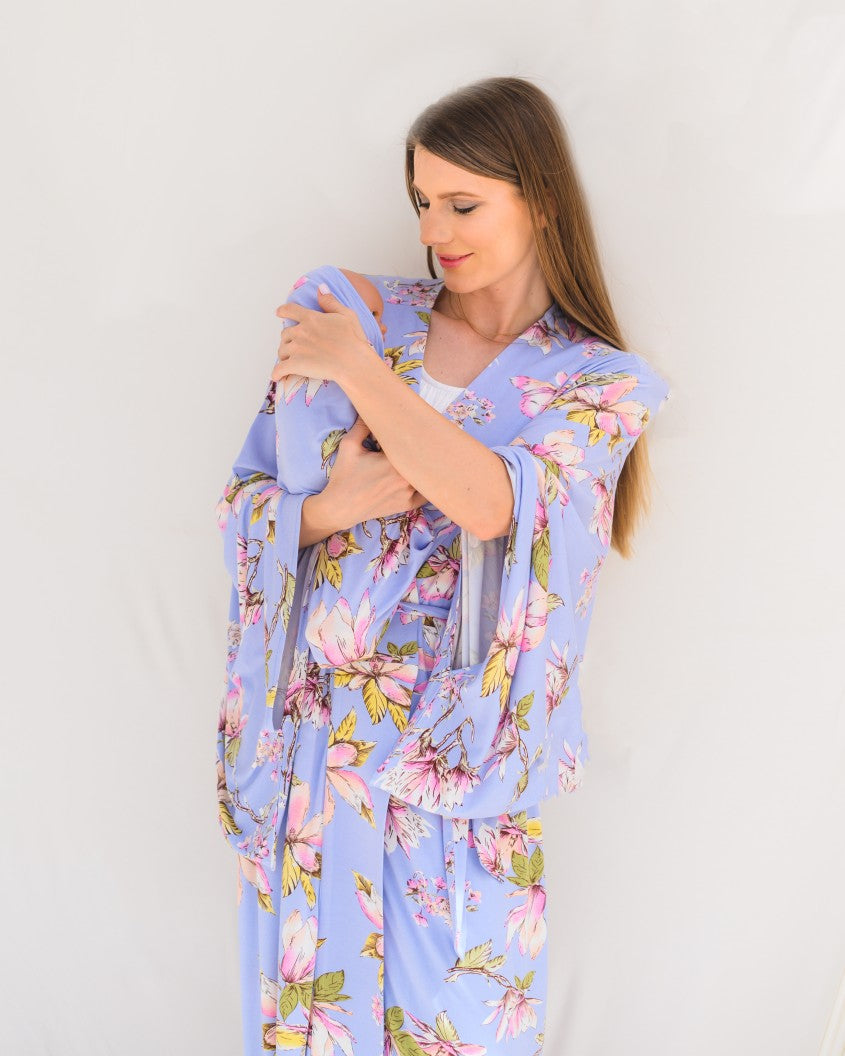Floral Kimono Robe – Blue