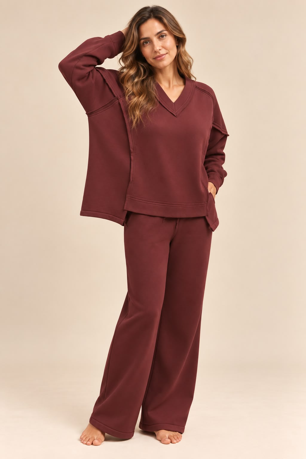 Winter set (V Neck) - Sage Green