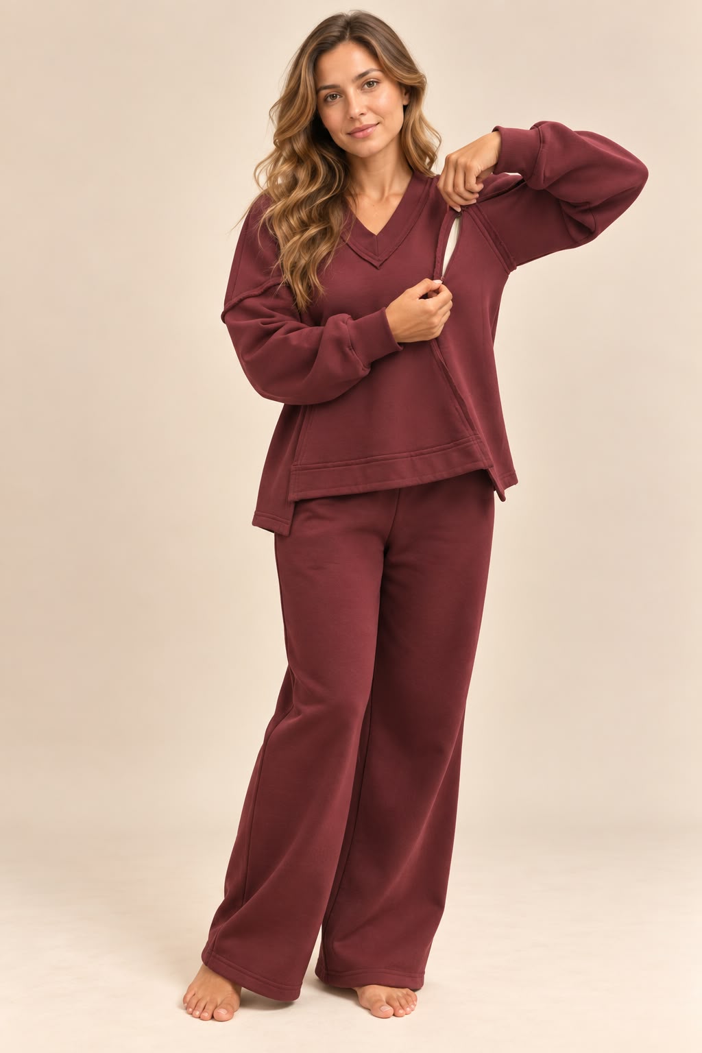 Winter set (V Neck) - Sage Green