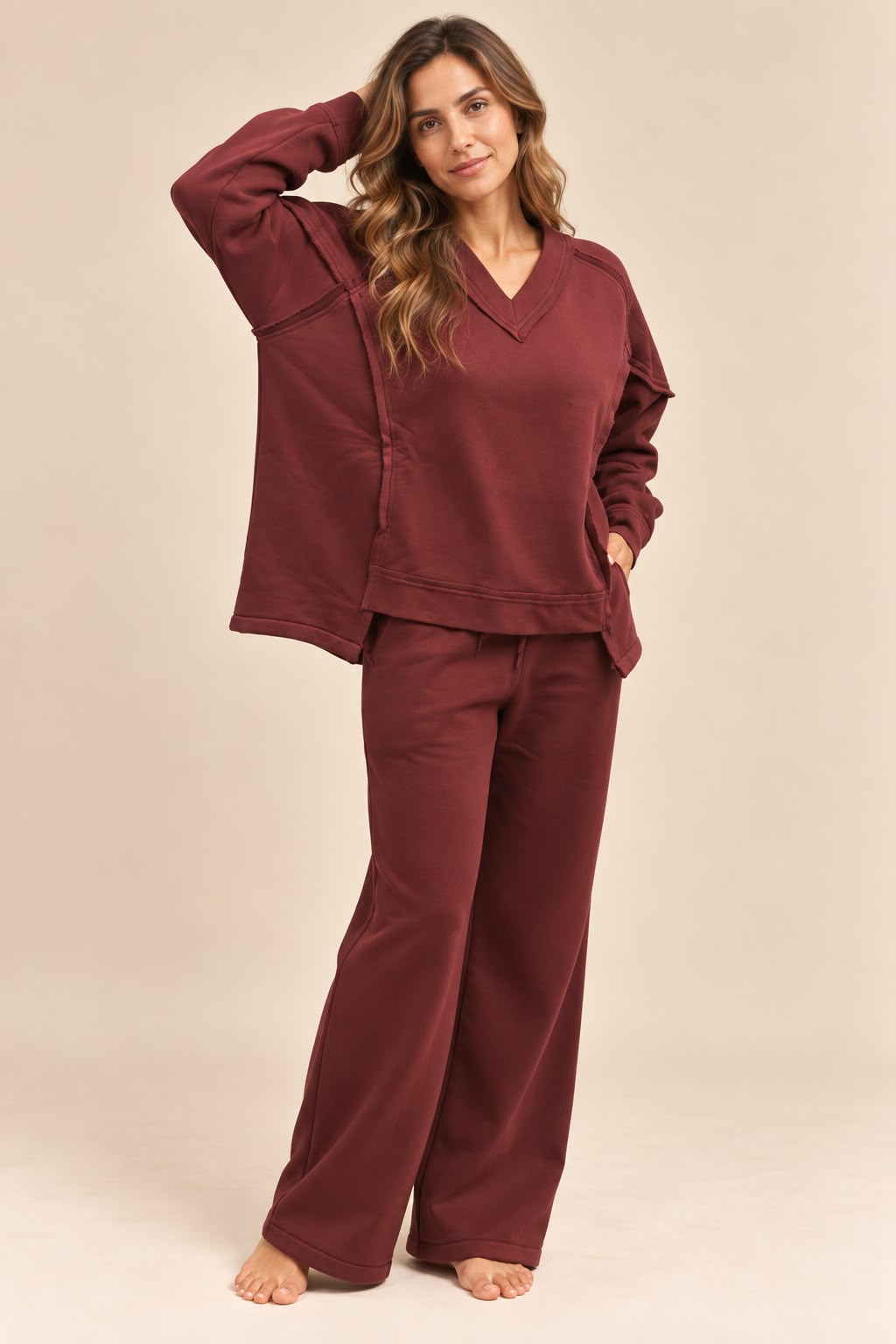 Winter set (V Neck) - Sage Green