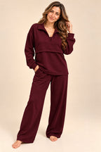 Fall set (Modal Zipper) - Burgundy