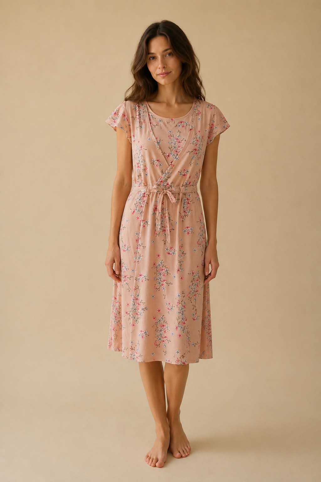 Short gown Open Front 5 - Floral
