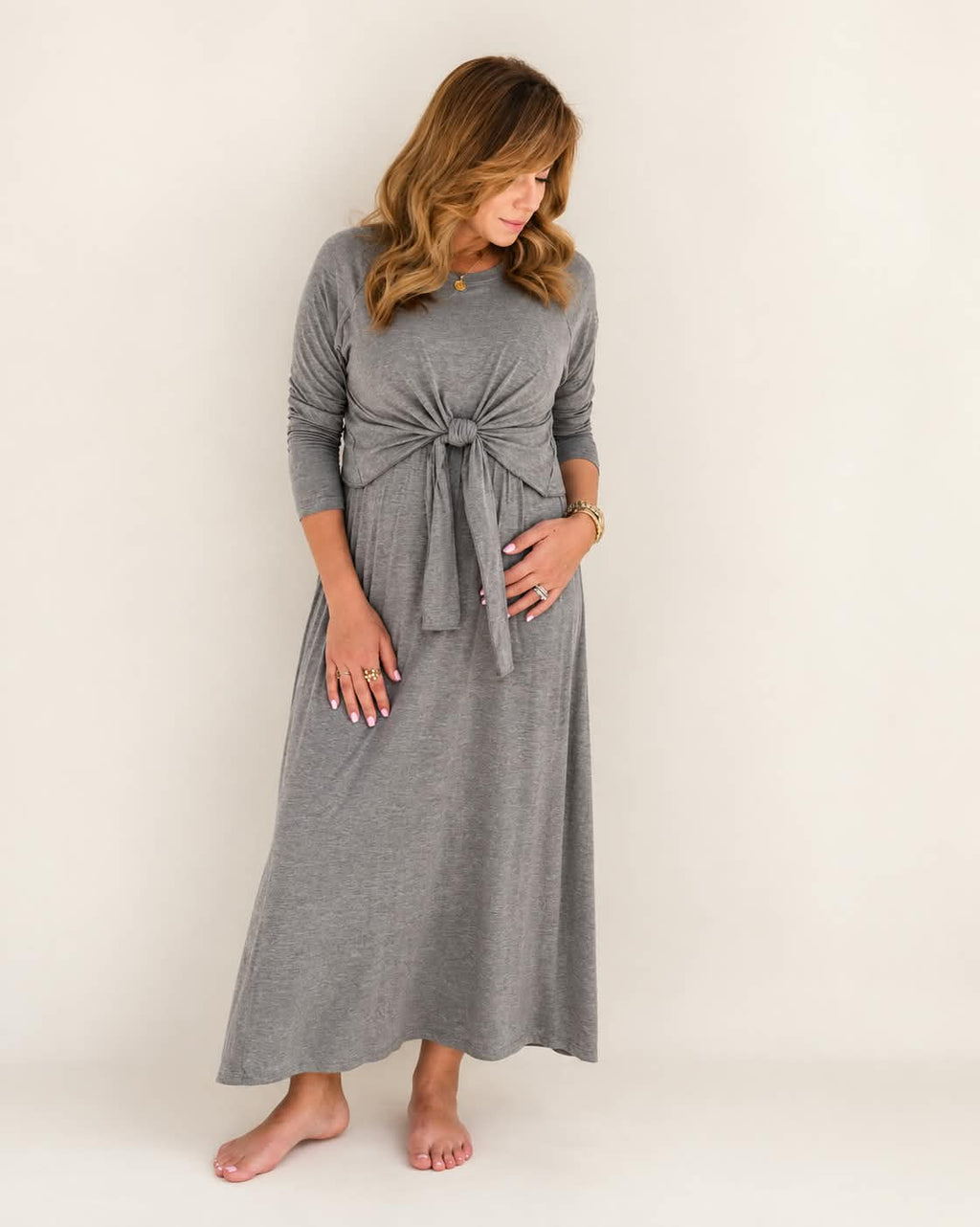 Long gown Front Knot 11 - Blue