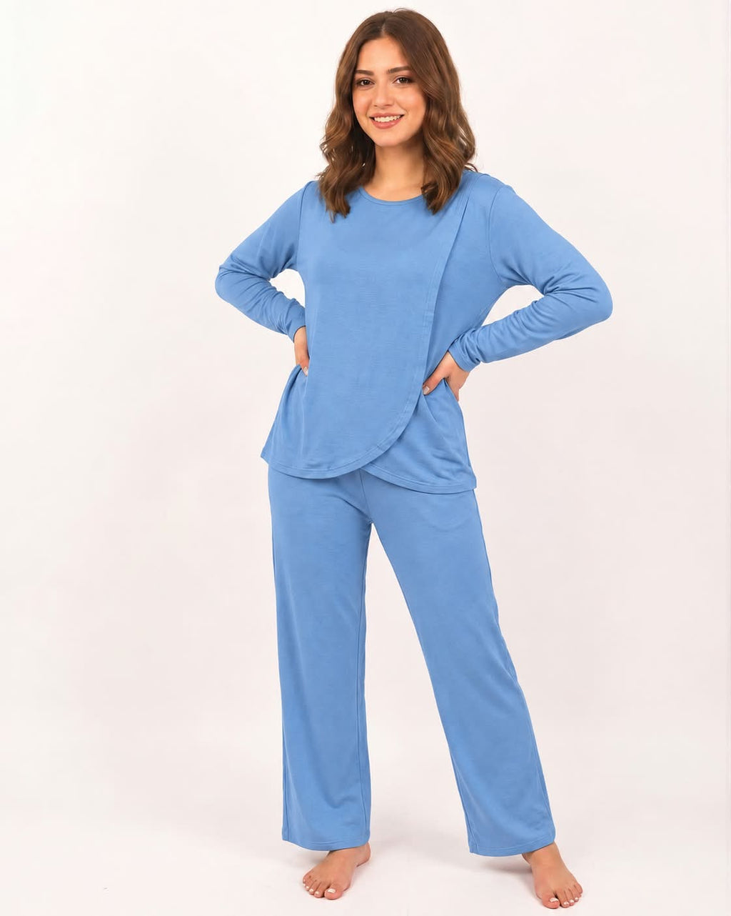 Pyjama Wrap Front 3 - Blue