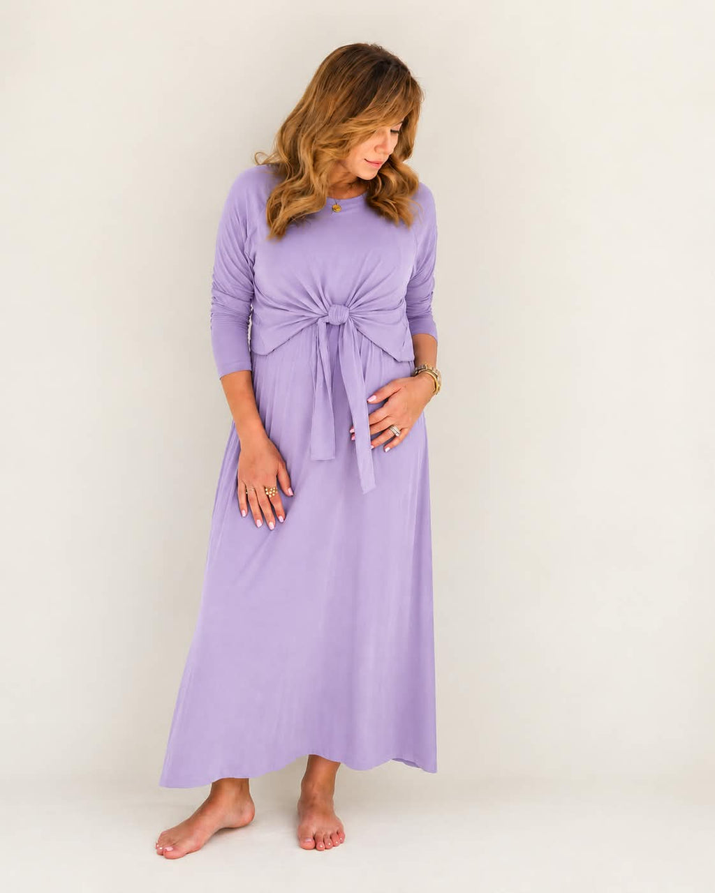 Long gown Front Knot 11 - Pink