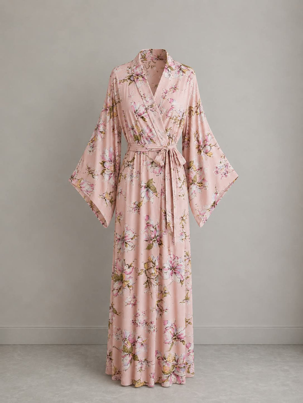 Floral Kimono Robe – Black