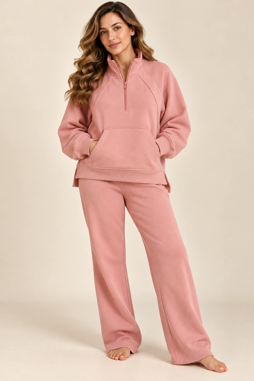 Winter Set (Quarter Zip) - Cream