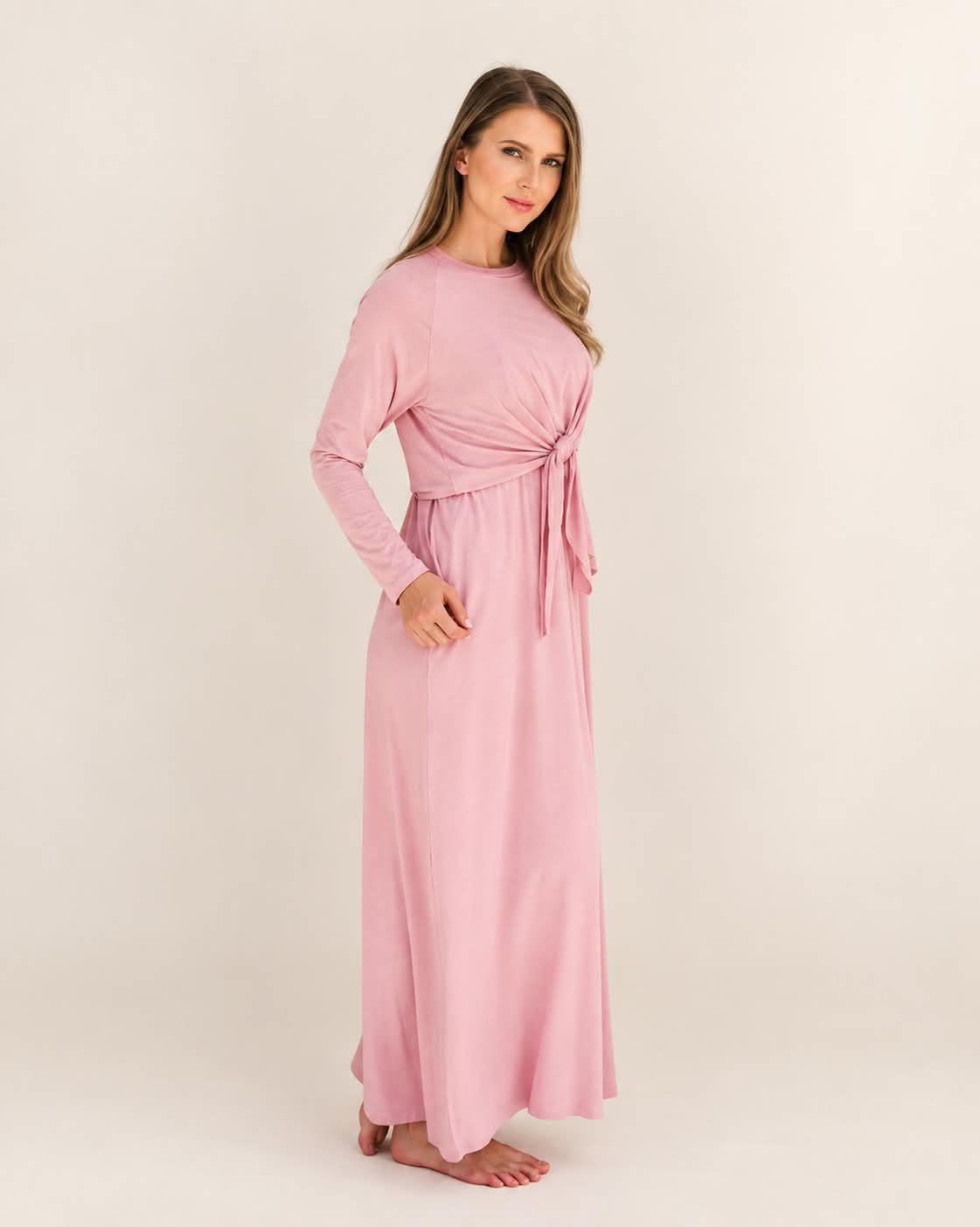 Long gown Front Knot 11 - Grey