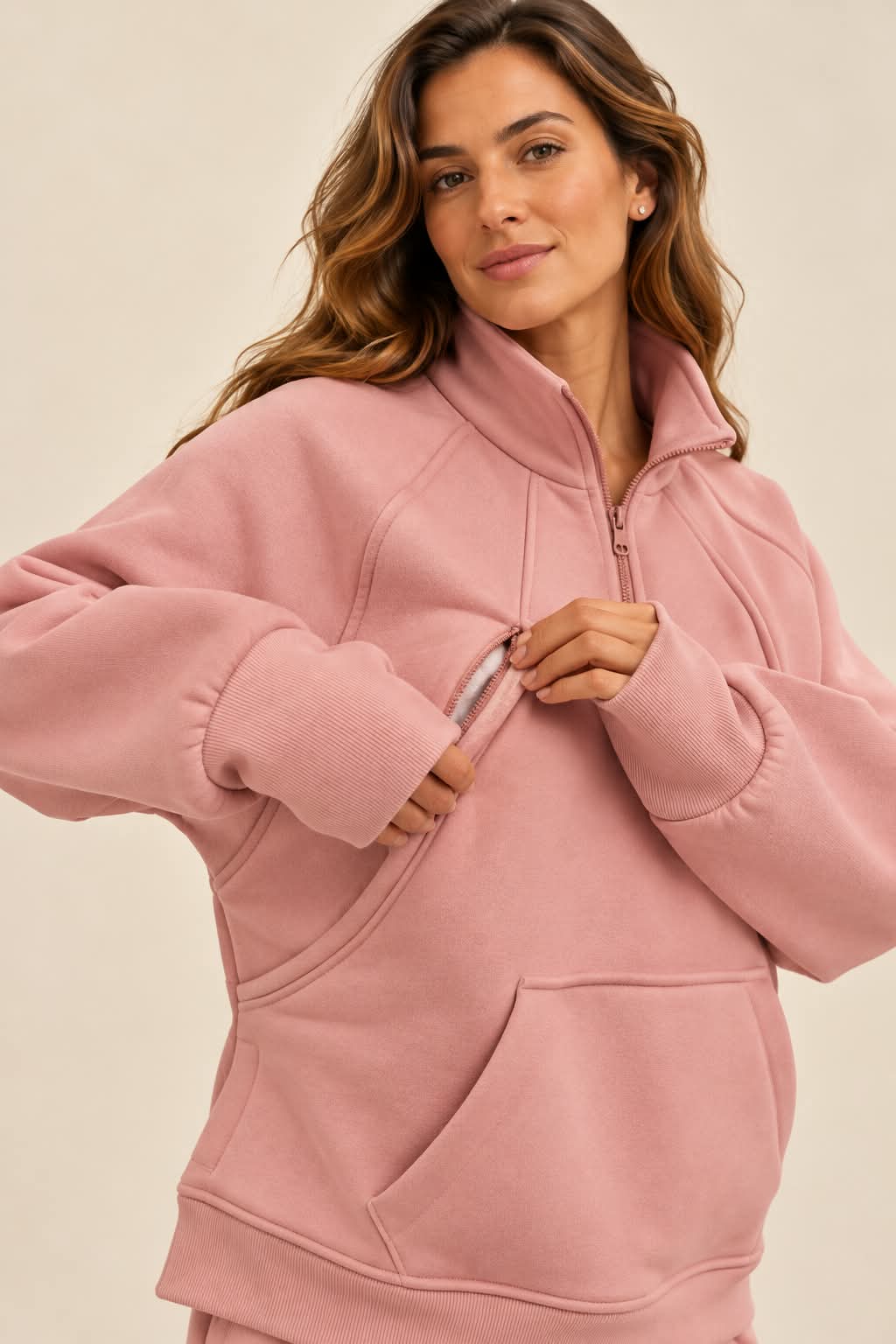 Winter Set (Quarter Zip) - Sage Green
