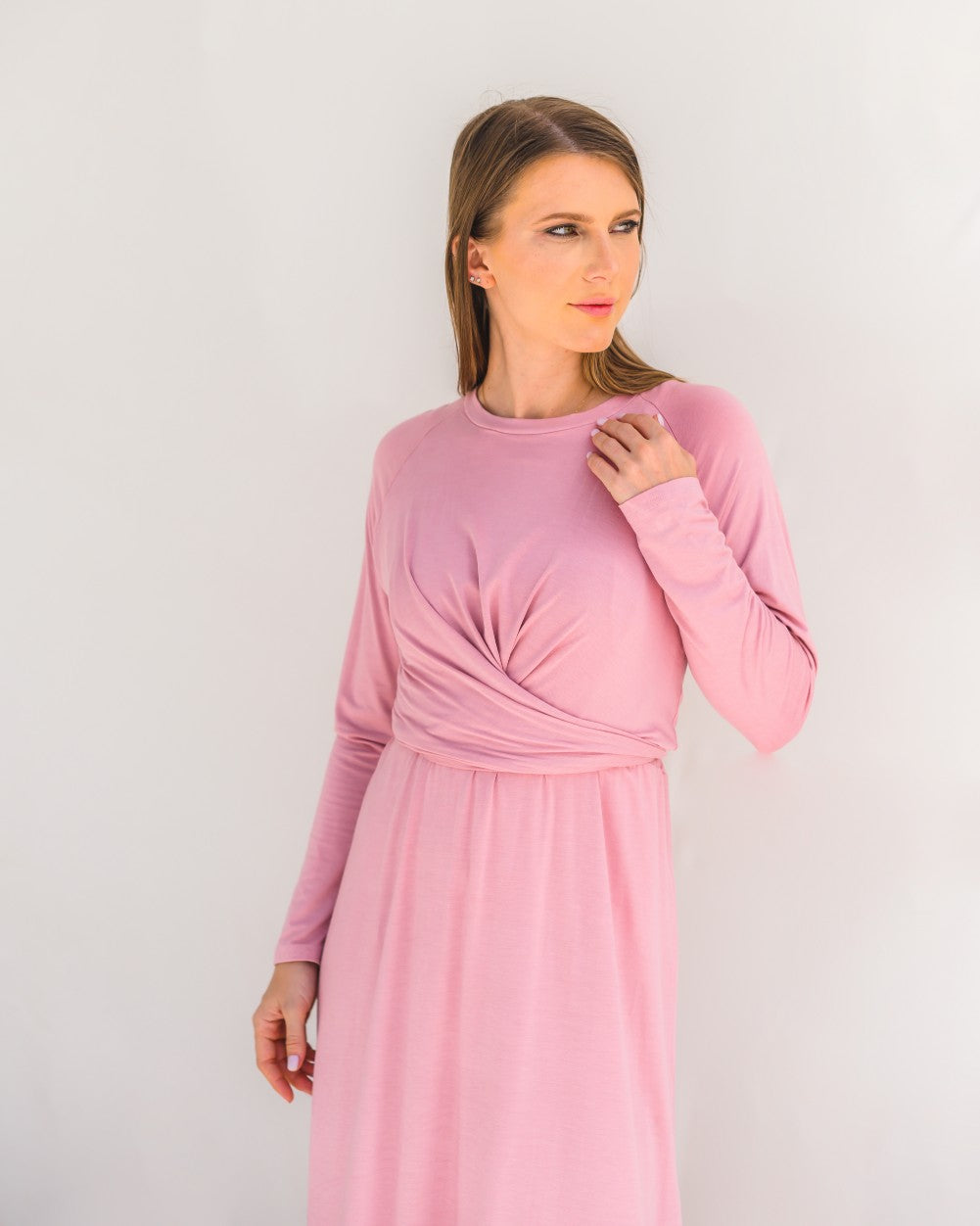 Long gown Front Knot 11 - Beige