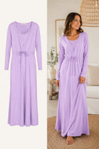Long gown Open Front 5 - Purple