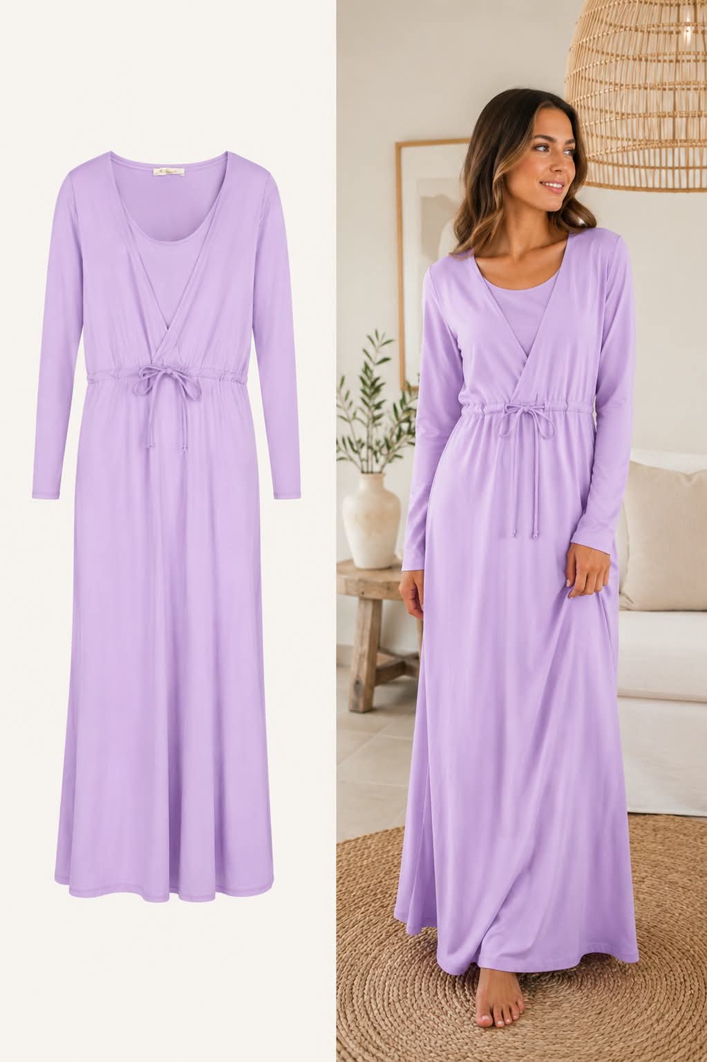 Long gown Open Front 5 - Purple