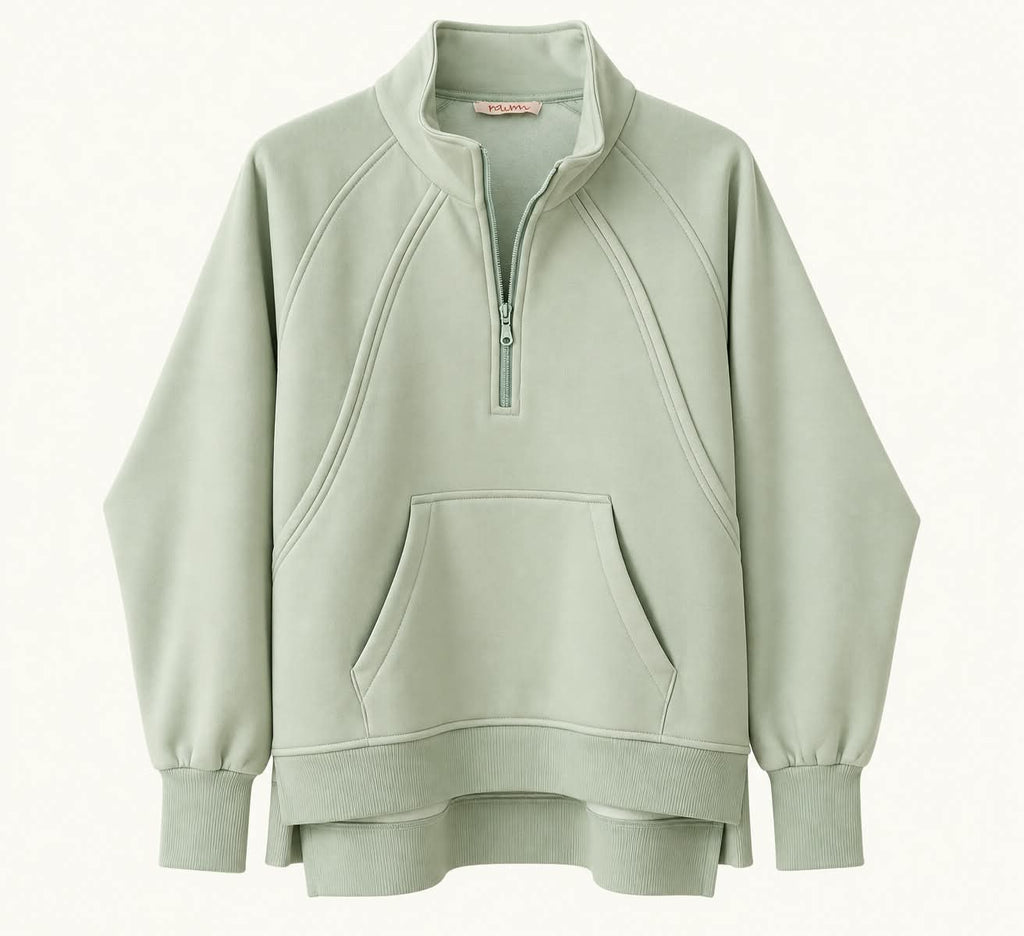 Winter Set (Quarter Zip) - Sage Green