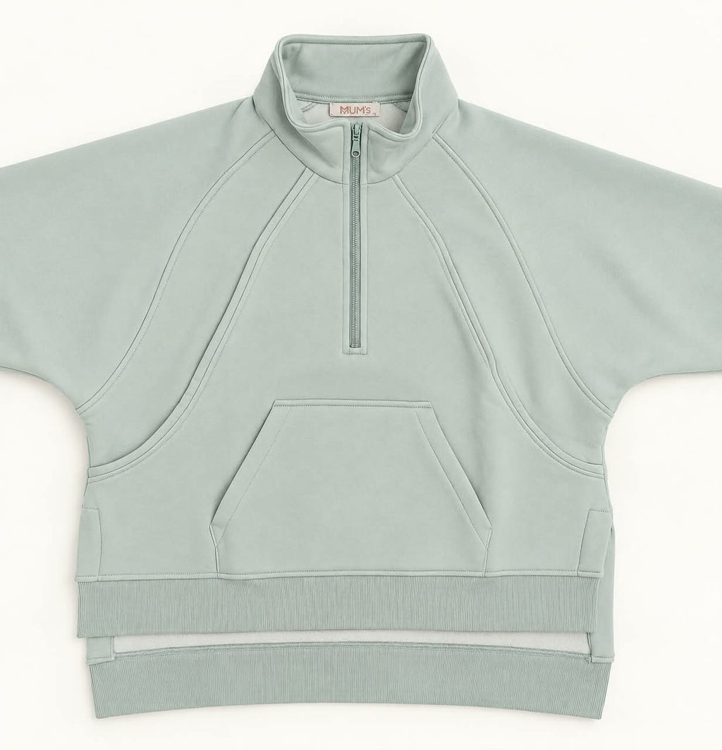 Winter Set (Quarter Zip) - Sage Green