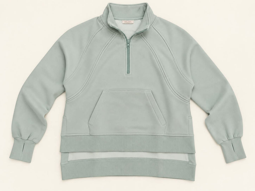 Winter Set (Quarter Zip) - Sage Green