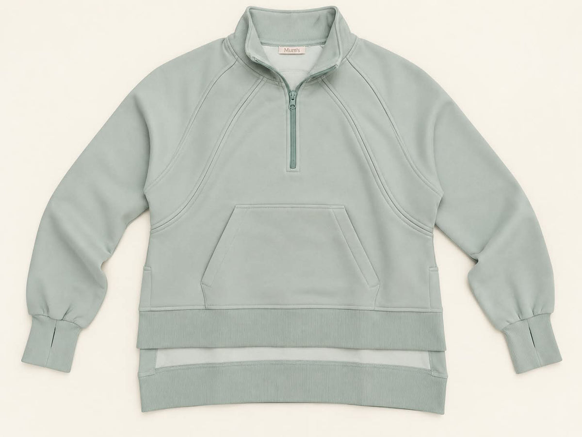Winter Set (Quarter Zip) - Sage Green