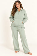 Winter Set (Quarter Zip) - Sage Green