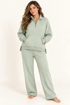 Winter Set (Quarter Zip) - Sage Green