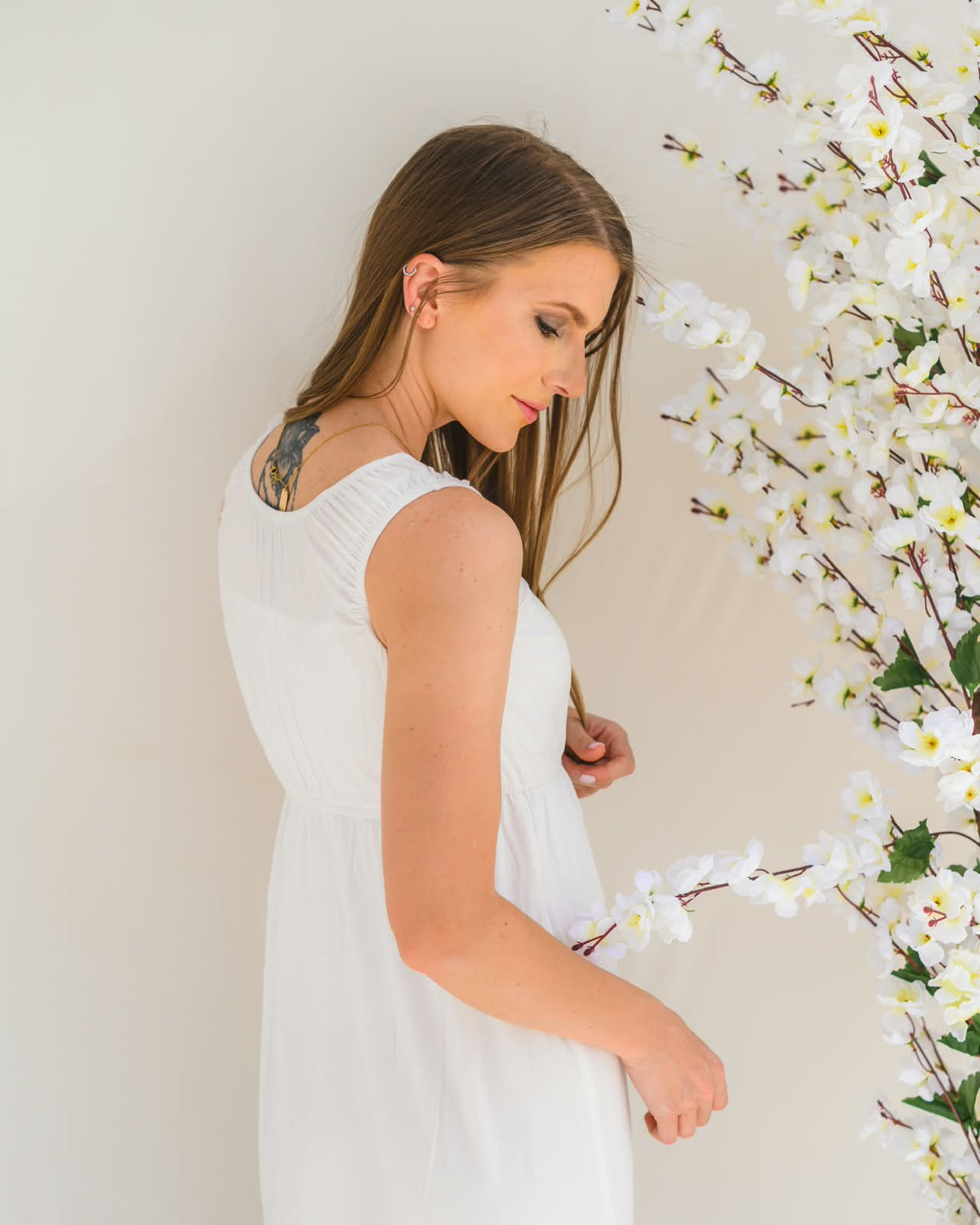 Short gown Elastic 8 - White